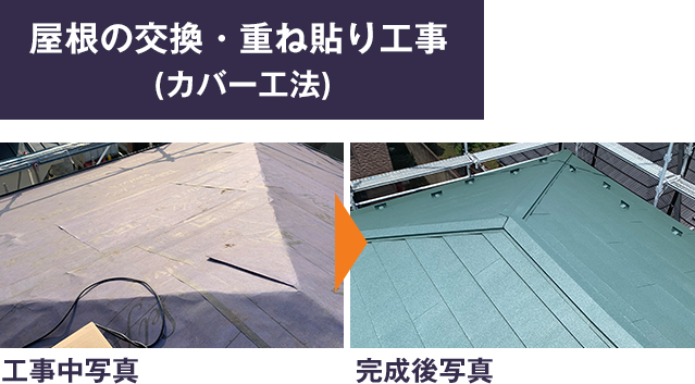 屋根の交換・重ね貼り工事